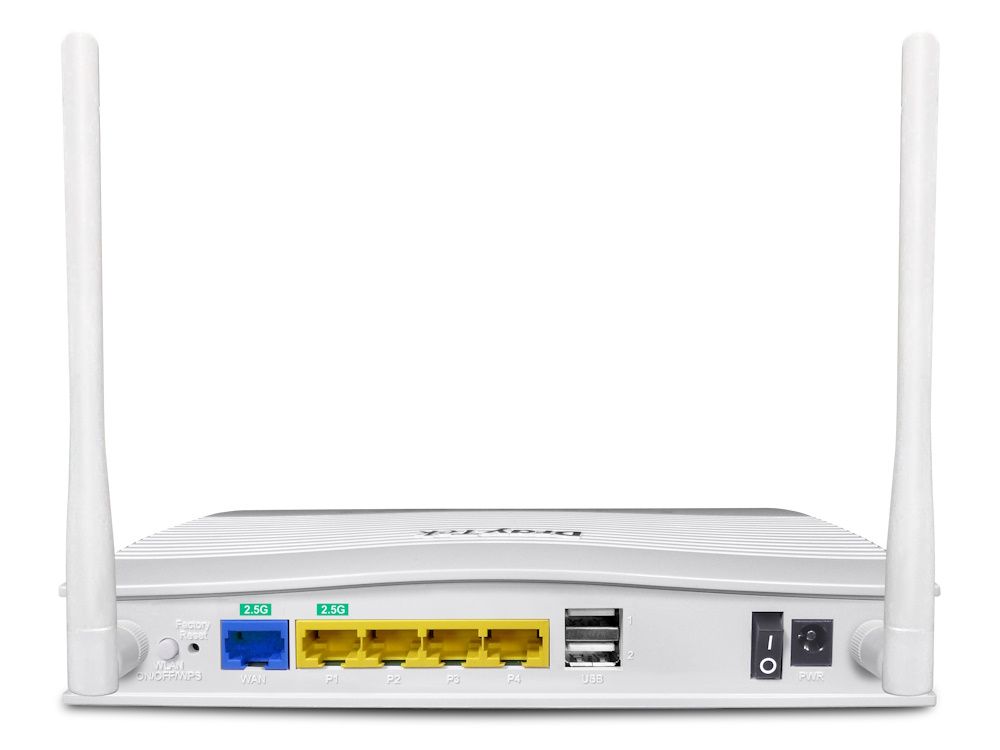 DrayTek Vigor V2136ax WiFi 6 VPN router poorten en aansluitingen