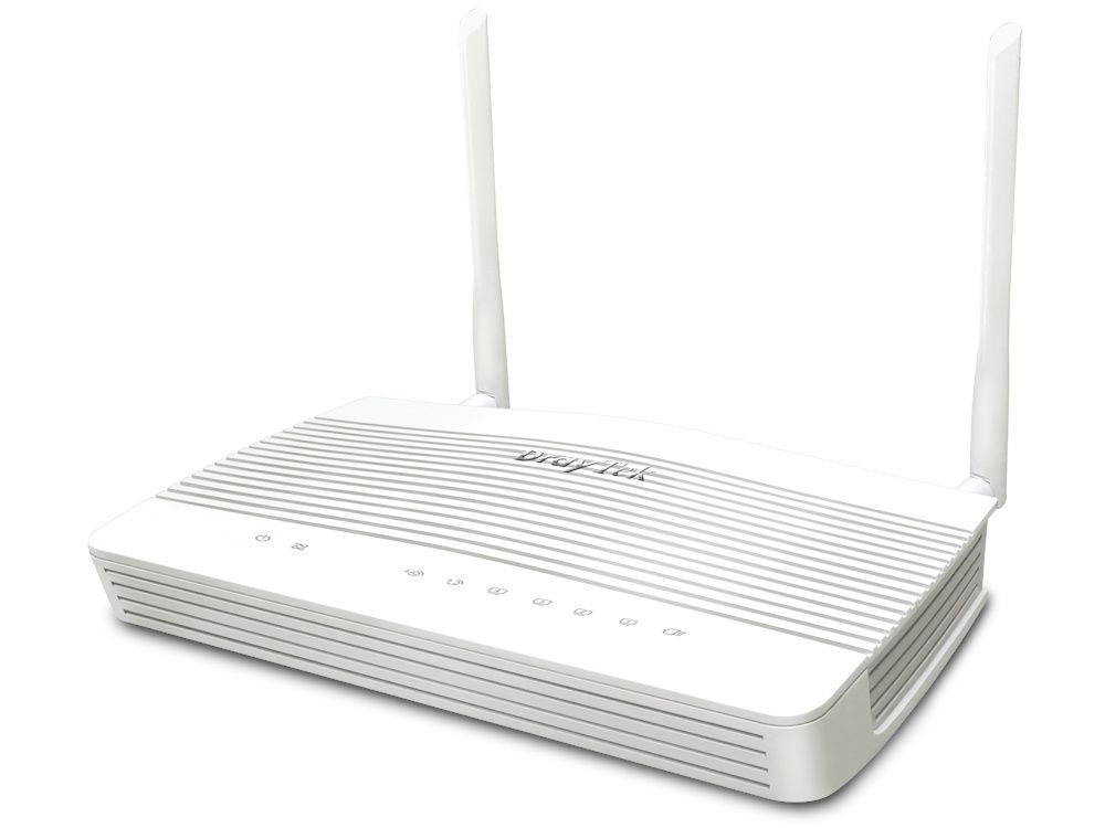 De DrayTek Vigor 2767ax VDSL2 35b supervectoring VPN WiFi router schuin van rechtsvoor
