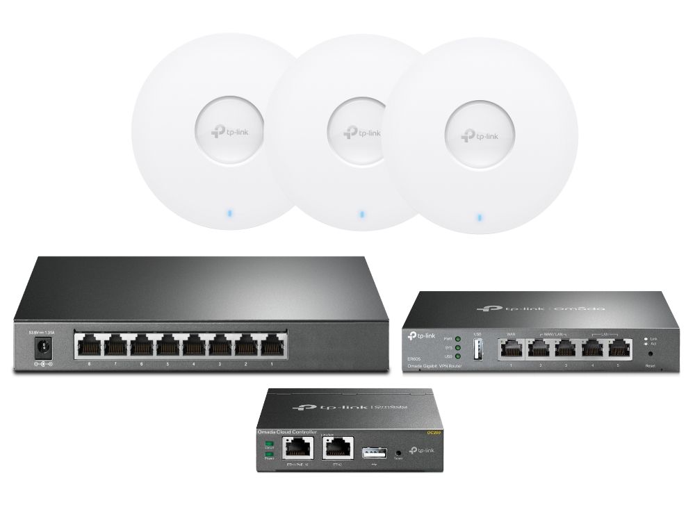 TP-Link Omada EAP653 Starter Kit Incl. SG2008P, ER605 en OC200 totaalpakket