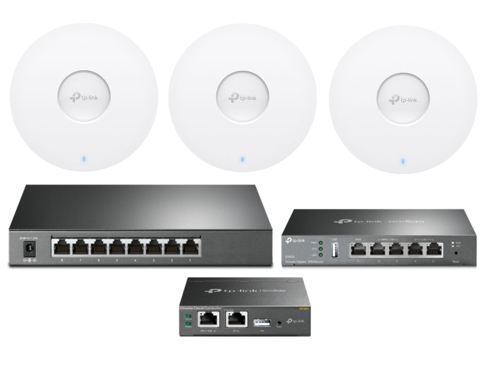 TP-Link Omada EAP673 Starter-Kit Incl. SG2008P, ER605 en OC200 totaalpakket