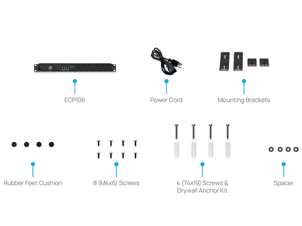 EnGenius ECP106-INT metered switched PDU inhoud verpakking