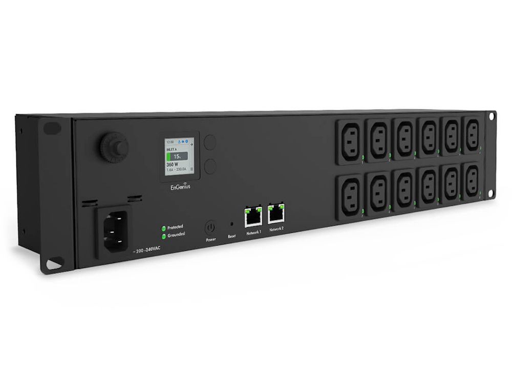 EnGenius ECP212-INT metered switched PDU met 12 C13 outlets en rackmount