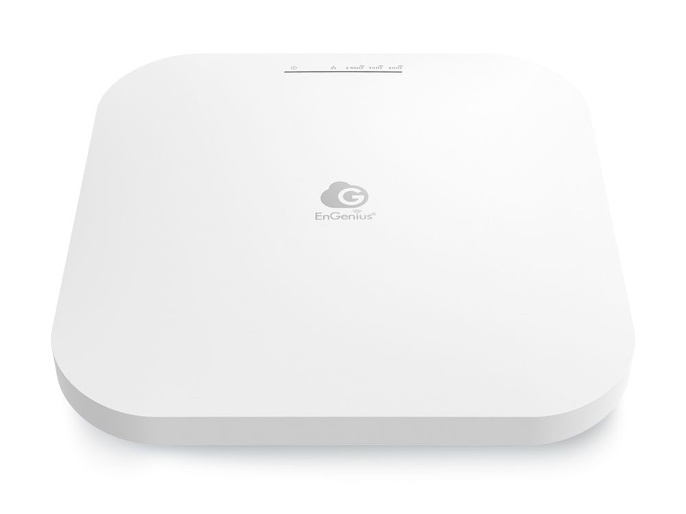 Voorkant en onderkant van het EnGenius Cloud7 2x3x3 Lite ECW516L WiFi 7 tri-band indoor access point