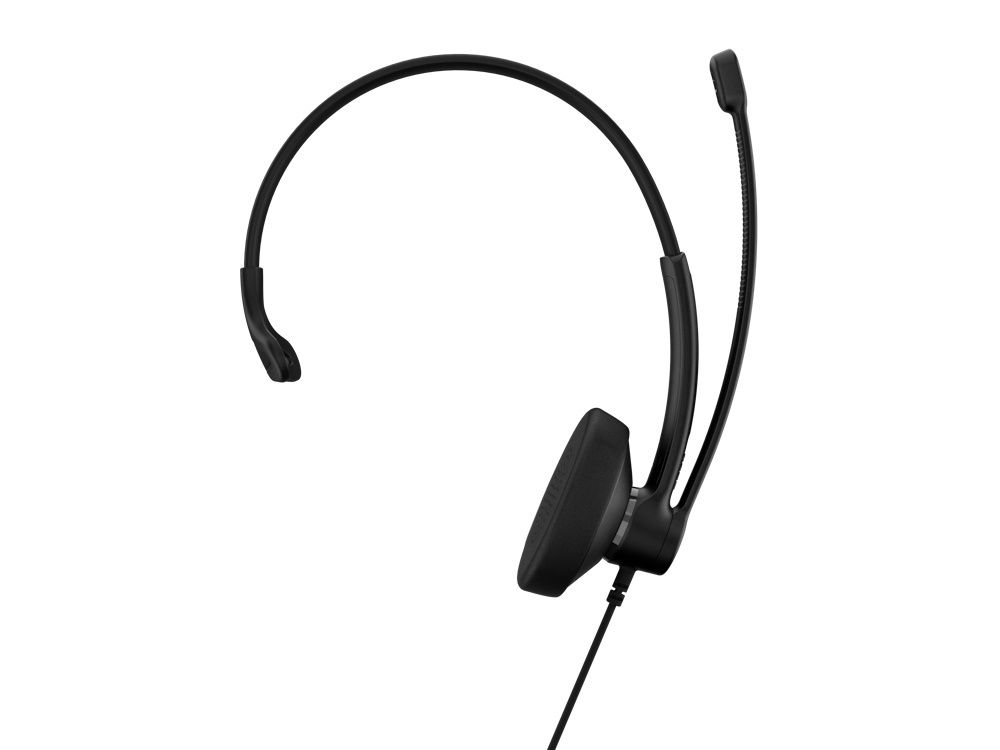 Voorkant van de EPOS IMPACT 100 UC Mono USB-C+A headset met microfoon omhoog