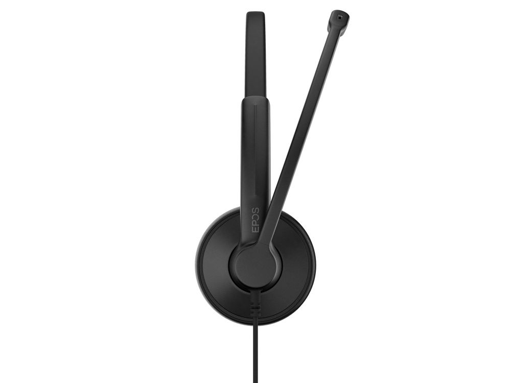 Zijkant van de EPOS IMPACT 100 UC Stereo USB-C+A headset met microfoonarm omhoog