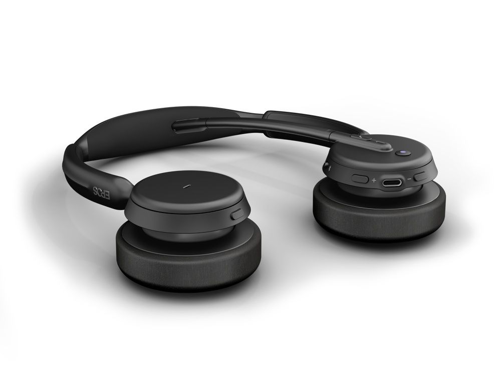 De EPOS IMPACT 500 draadloze Bluetooth headset plat neergelegd