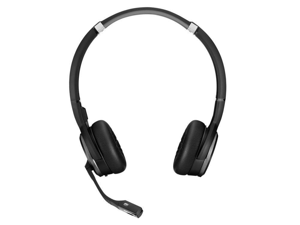 De EPOS IMPACT 5000 Go MS stereo DECT headset aan de voorkant met verstelbare hoofdband