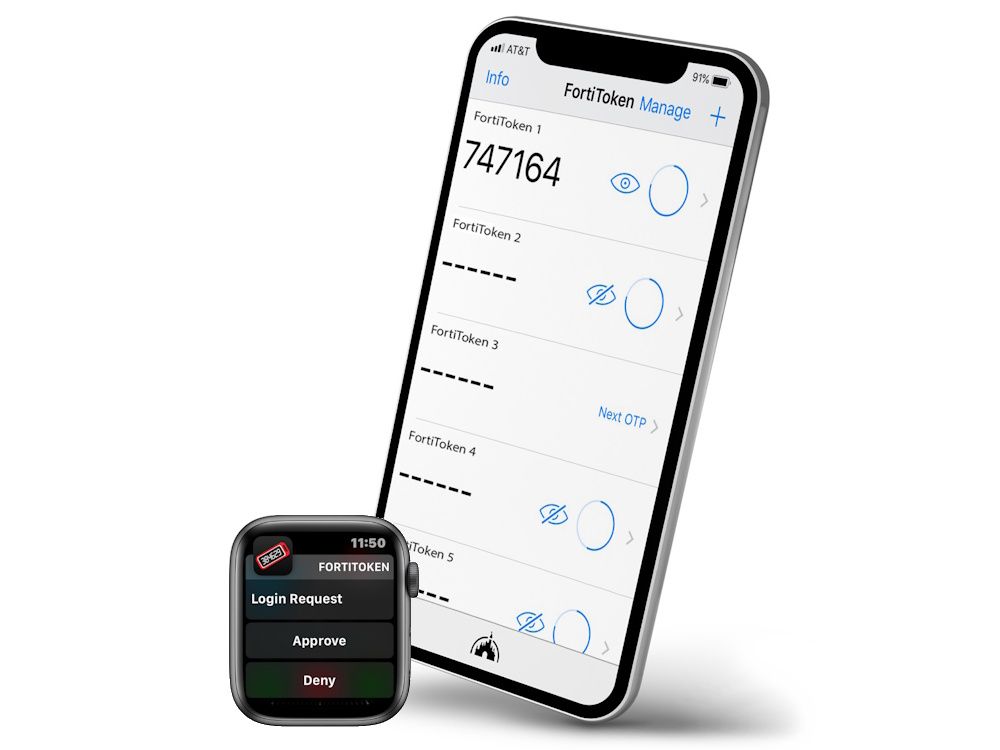 Fortinet FortiToken Mobile voor iOS en Android telefoons en Apple watches