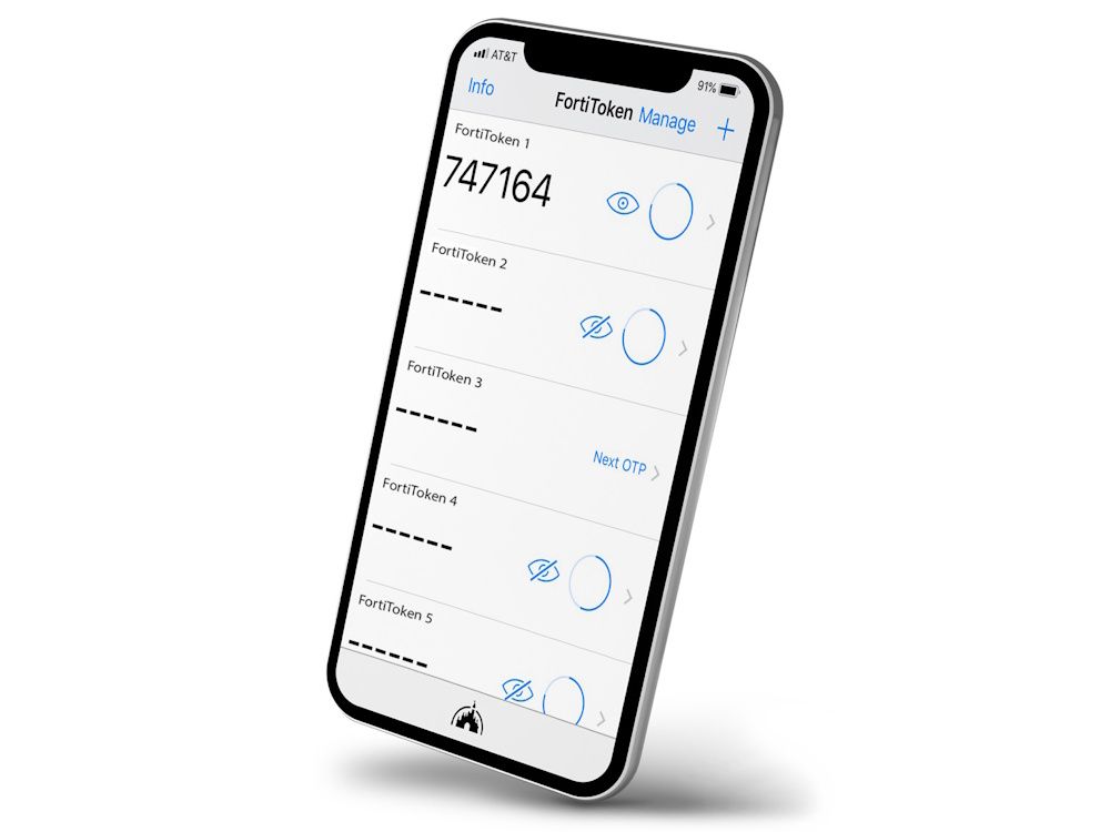 Fortinet FortiToken Mobile op een iOS of Android telefoon