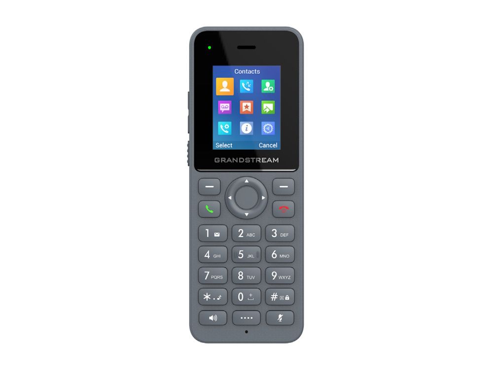 Voorkant van de Grandstream DP725 draadloze DECT handset met 1,8 inch display