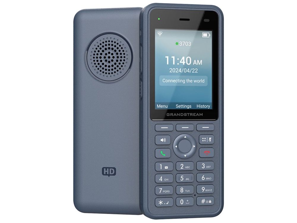 Voorkant en achterkant van de Grandstream WP836 WiFi Handset
