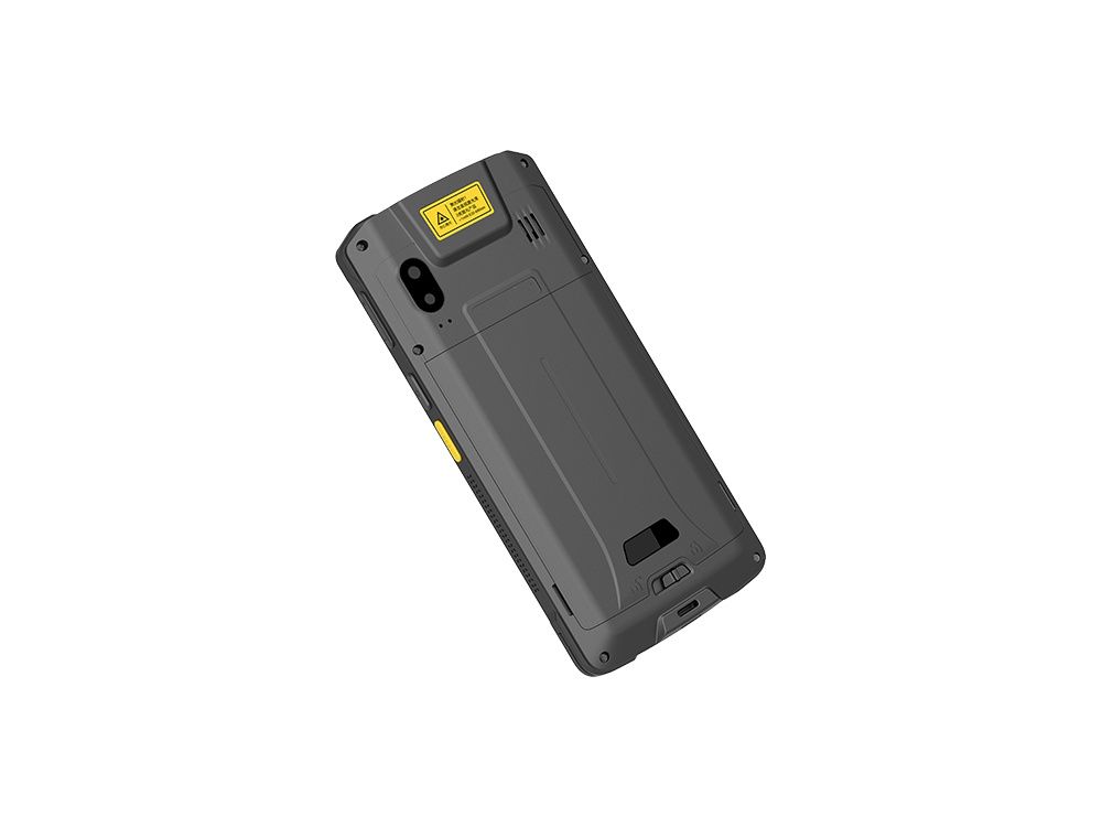 Achterkant van de Grandstream WP856 WiFi 6 IP-telefoon met barcodescanner