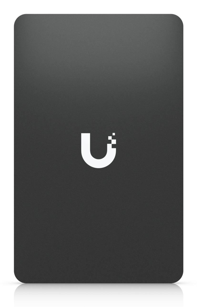 Voorkant van een NFC kaart uit het Ubiquiti UniFi Access Card 10-pack zwart