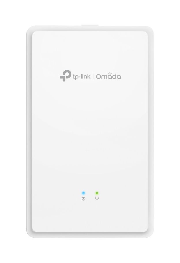 Voorkant van het Omada by TP-Link EAP625GP-Wall indoor WiFi 6 wall plate GPON access point