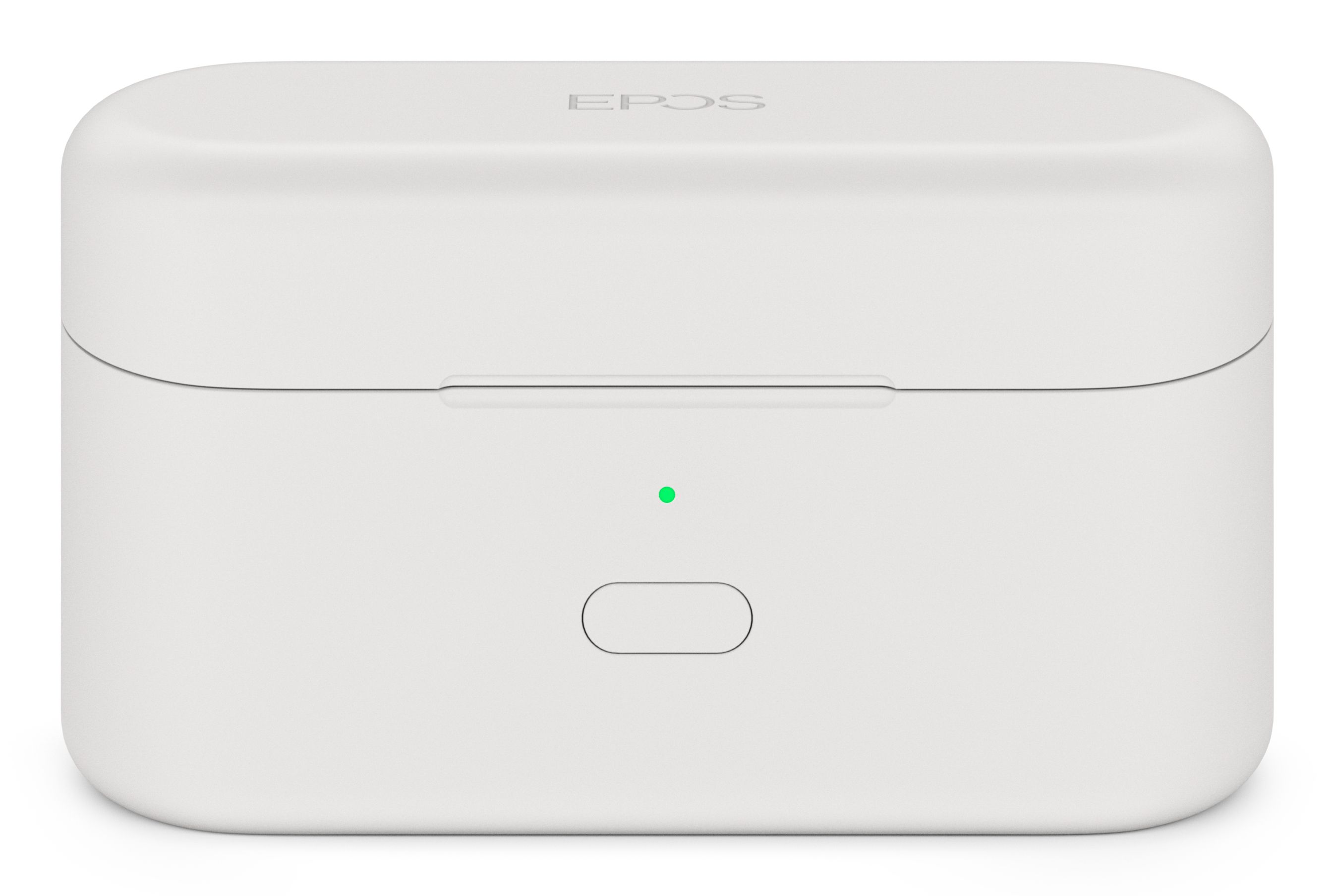 De oplaadcase en opbergcase van de EPOS Adapt E1 Nordic White draadloze Bluetooth oortjes voor professionals