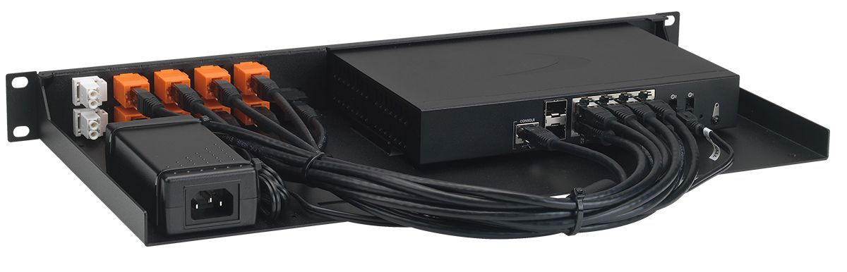 Achterkant van de SonicWall SW-Rack RM-SW-T12 1U 19" rackmount kit voor firewalls