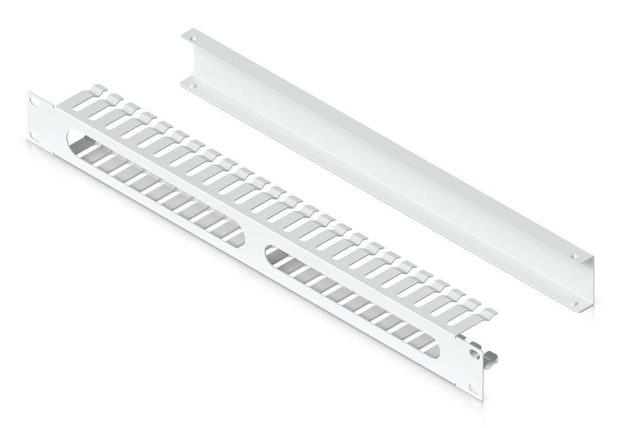 Onderkant en afdekplaat van de Ubiquiti Horizontal Rack Cable Management (UACC-Rack-HCM)
