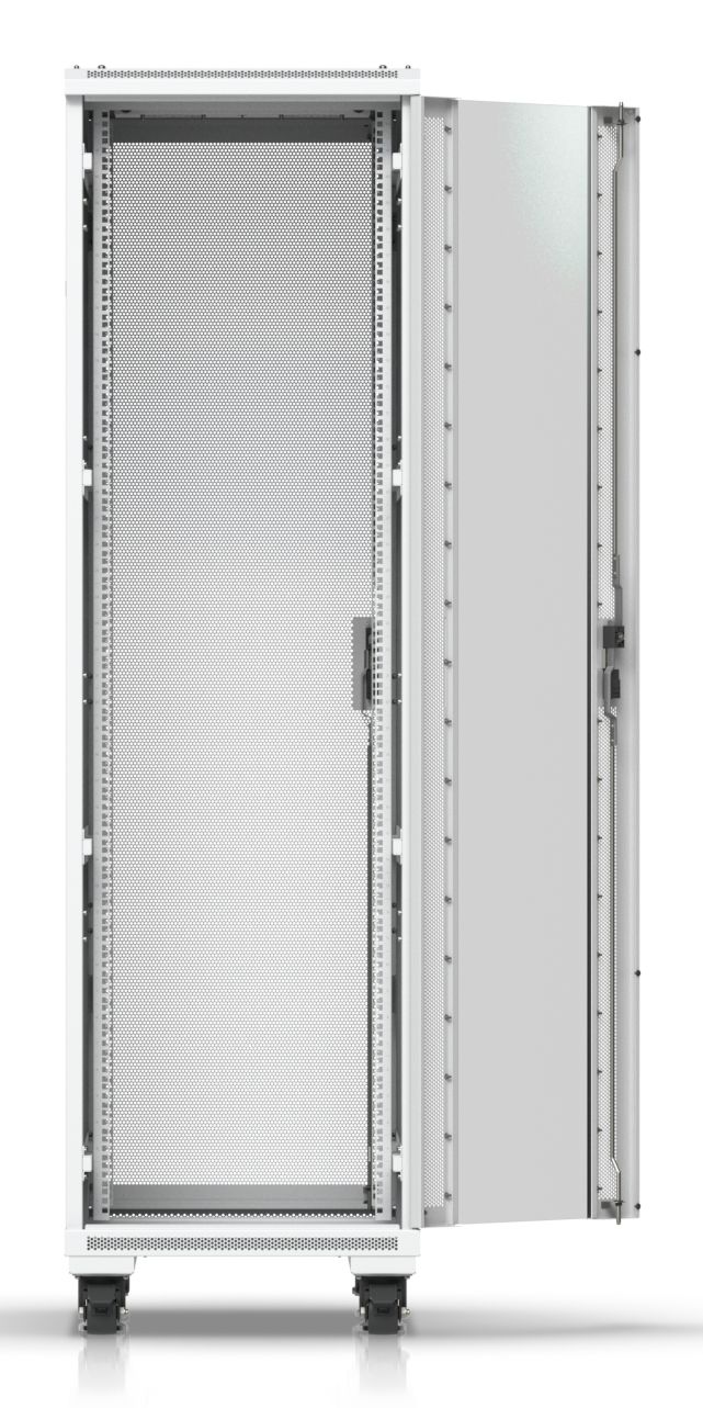 Voorkant met deur open van het Ubiquiti UniFi 42U Rack Cabinet (UACC-Rack-42U)