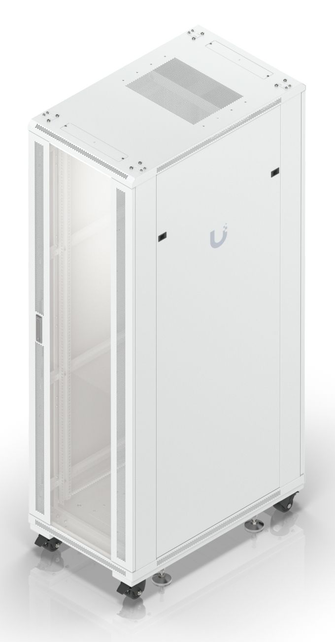 HEt Ubiquiti UniFi 42U Rack Cabinet (UACC-Rack-42U) schuin van bovenaf gezien