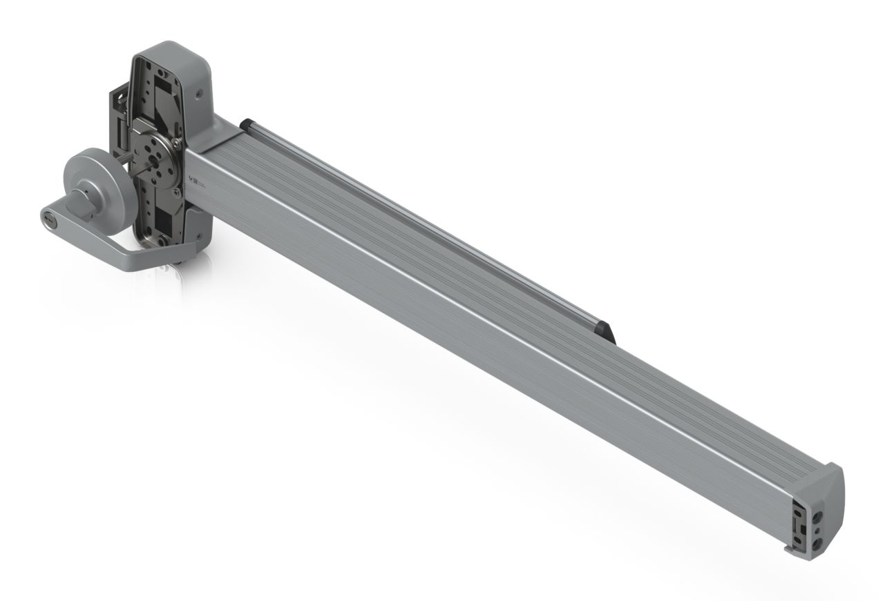 De Ubiquiti UniFi Panic Bar paniekbalk voor nooduitgangen schuin van boven