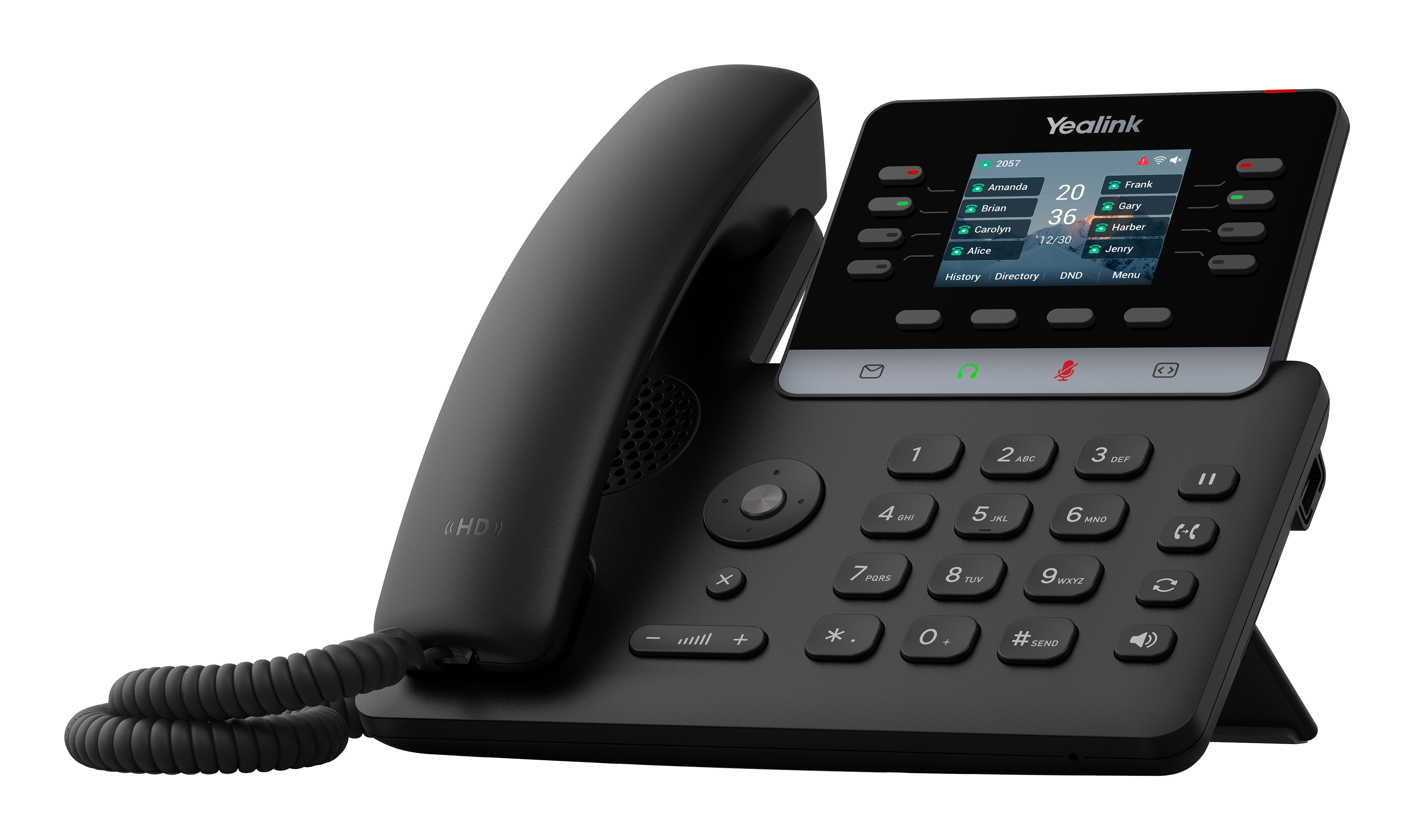 De Yealink SIP-T73W VoIP-telefoon met WiFi schuin van rechtsvoor