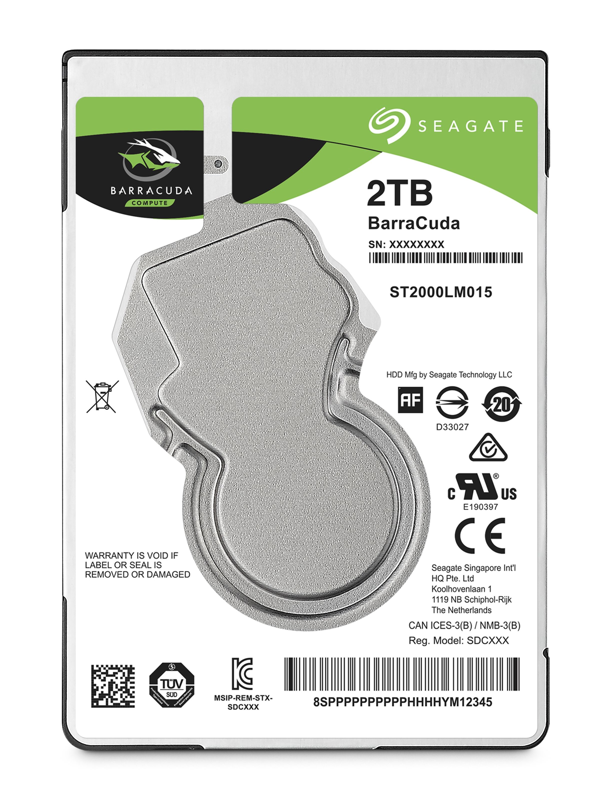 De Seagate BarraCuda 2TB 2,5 Inch SATA HDD met artikelnummer ST2000LM015