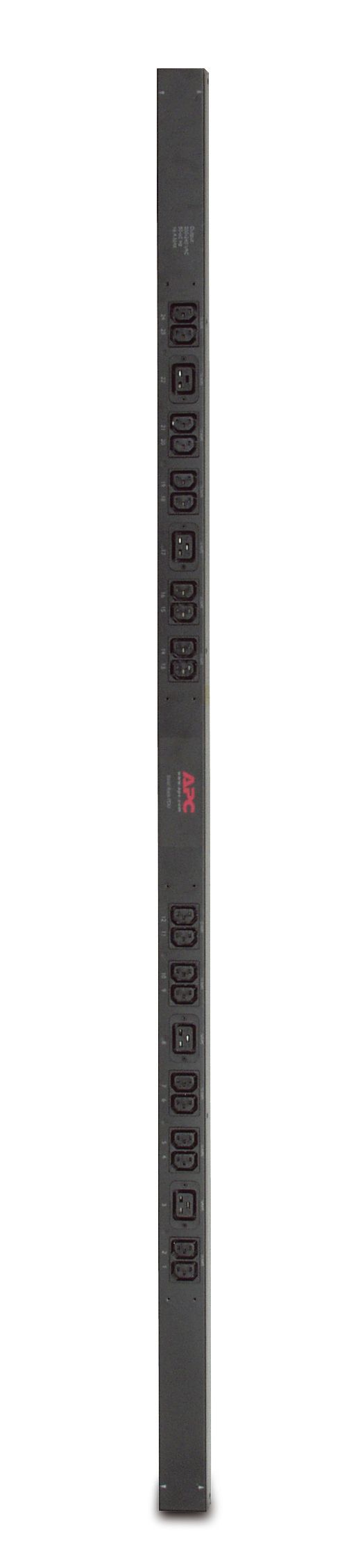 Bovenkant van de APC AP7554 Basic Rack PDU met alle stekkeraansluitingen