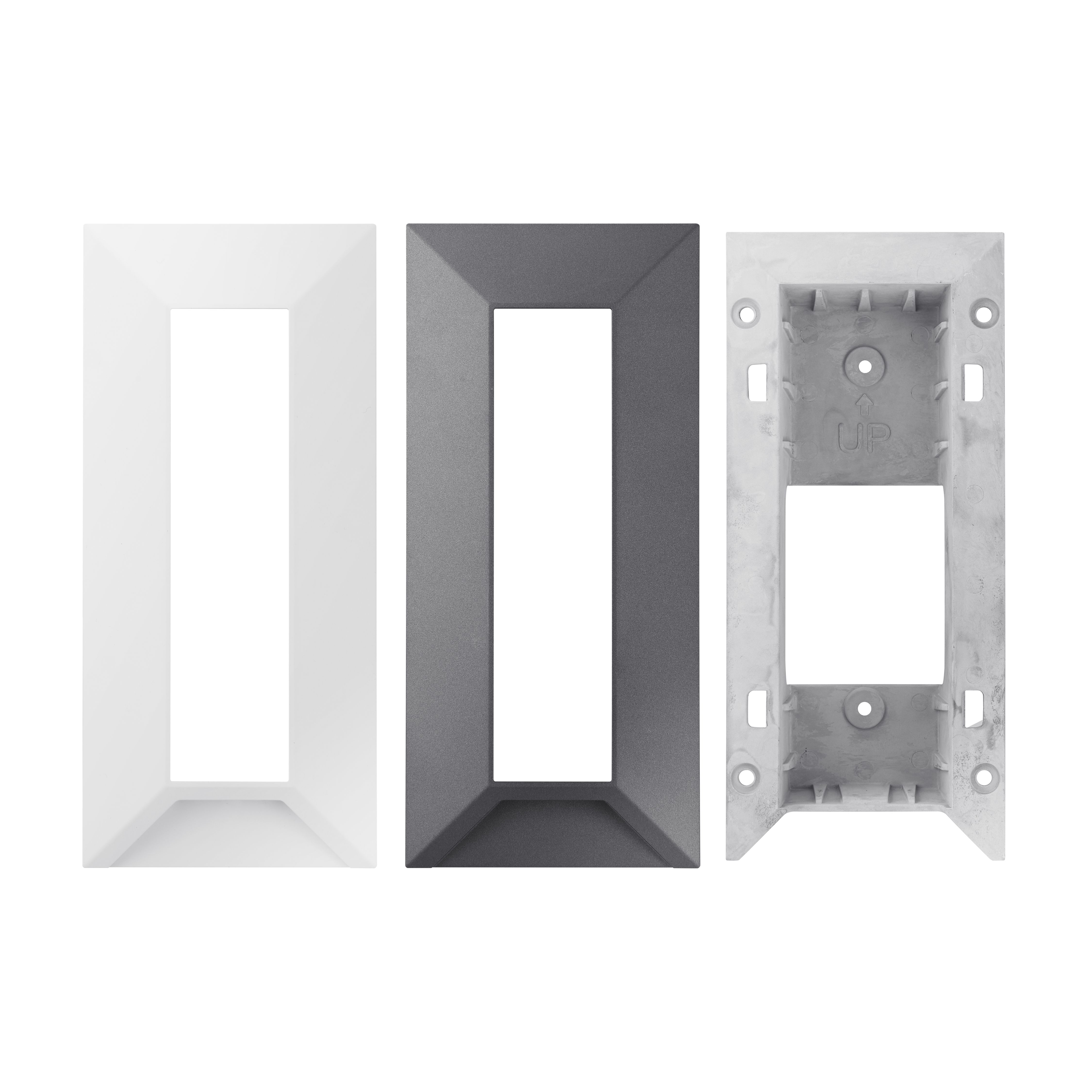 Hanwha SHS-165F Inbouwbeugel voor de Hanwha TID-600R video intercom met donkergrijze en witte covers