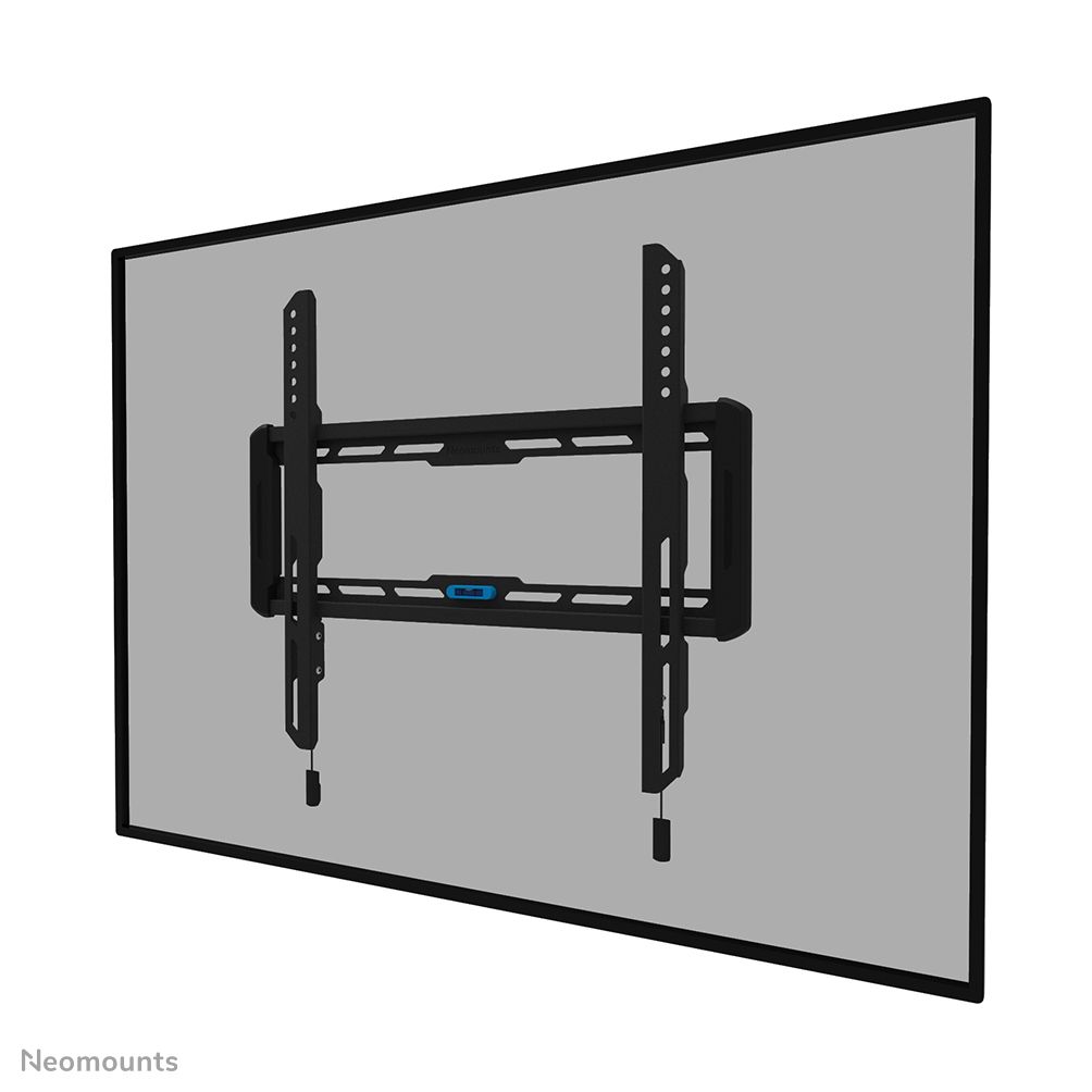 De Neomounts WL30-550BL14 muurbeugel voor displays van 32'' tot 75'' achter een beeldscherm gemonteerd