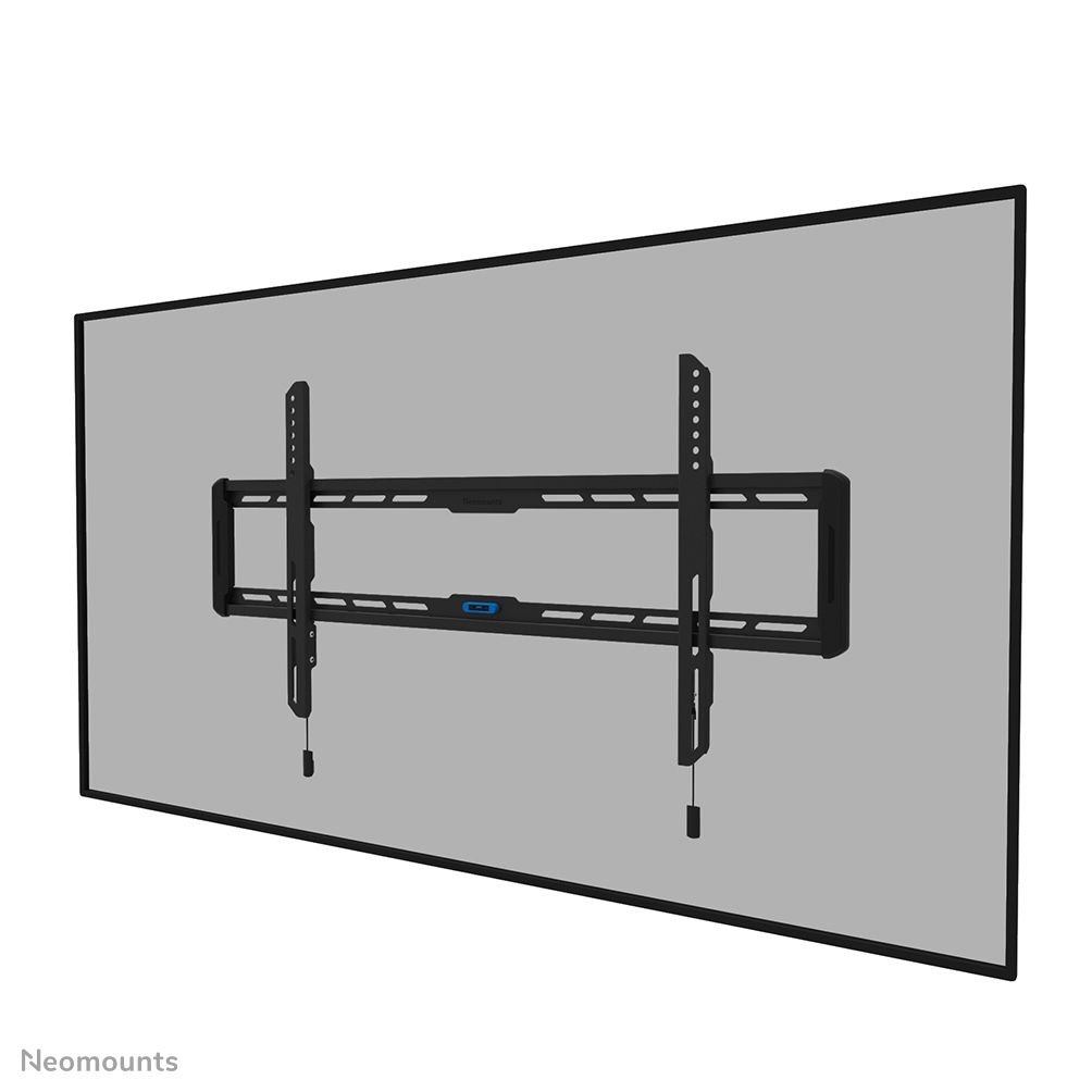 De Neomounts WL30-550BL18 muurbeugel voor displays van 43'' tot 86'' met daarop een beeldscherm