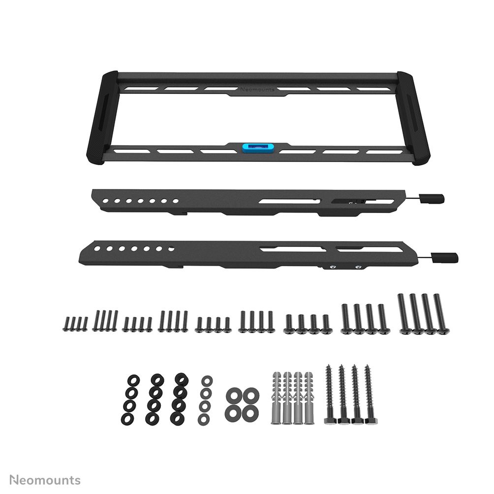 Verpakkingsinhoud van de Neomounts WL30-550BL14 muurbeugel voor displays van 32'' tot 75''