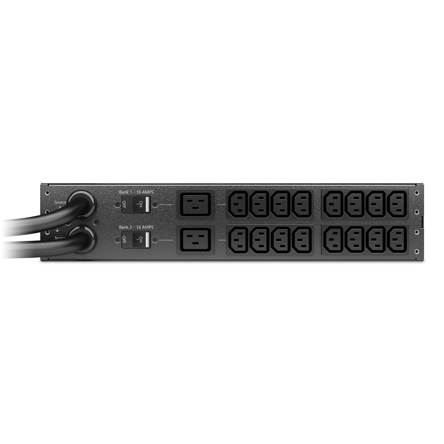 Achterkant van de APC AP4424A Rack ATS met de C13 en C19 stopcontacten