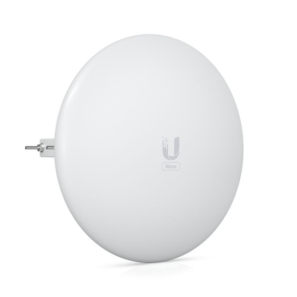 Linker zijkant en voorkant van het Ubiquiti UISP Wave Long-Range PtMP 60 GHz access point