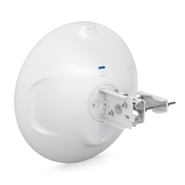 Het Ubiquiti UISP Wave Long-Range PtMP 60 GHz access point aan de achterkant schuin van boven