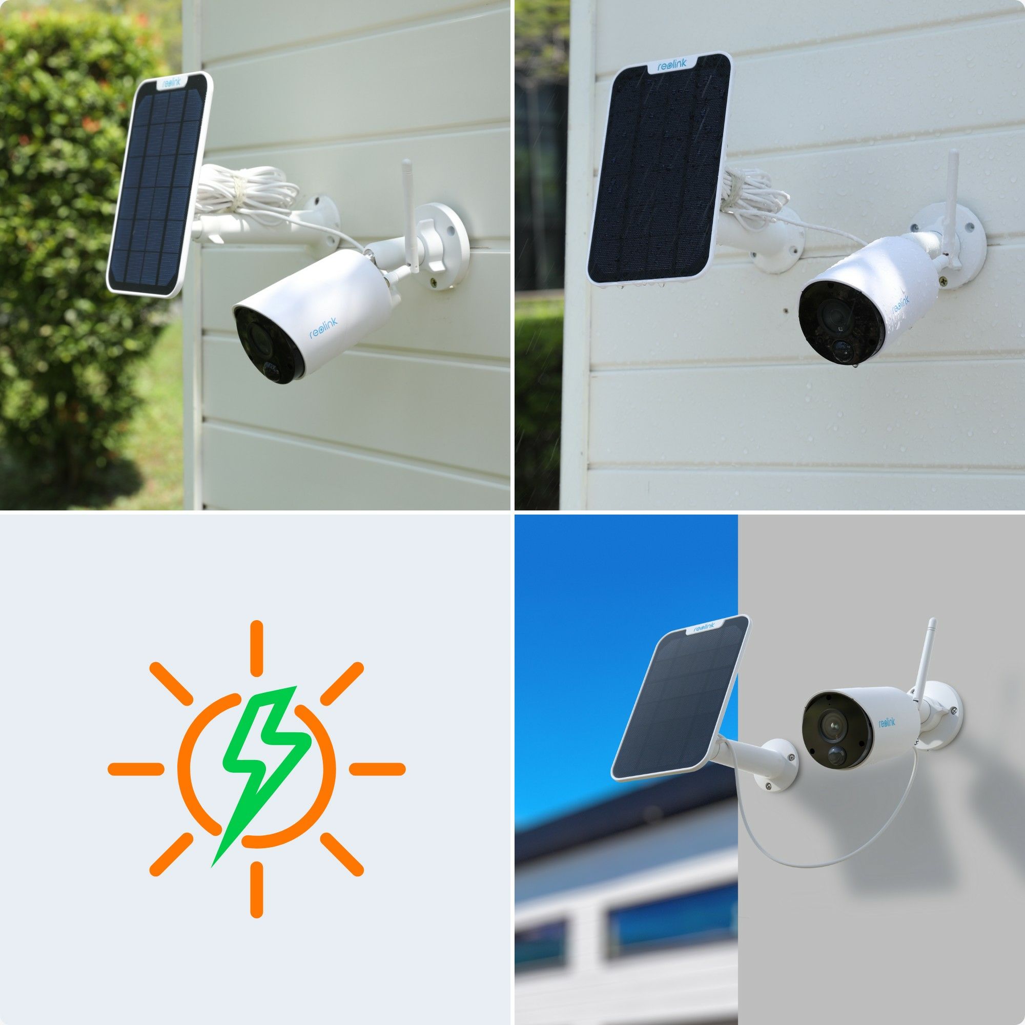 De Reolink Argus B320-W kan ook met zonnepaneel geladen worden