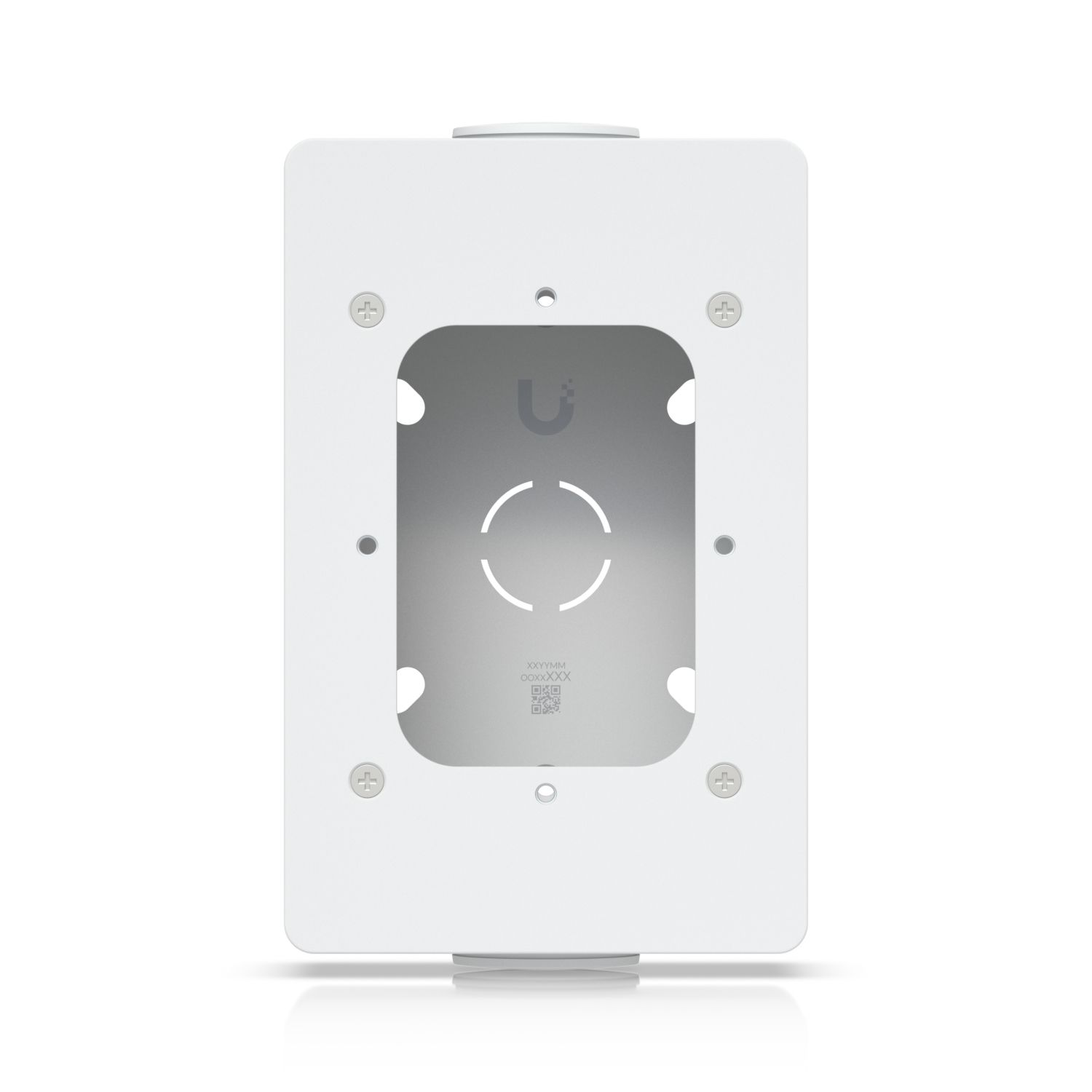 Voorkant van de Ubiquiti UniFi Access Reader Junction Box (wit) voor UniFi Access Readers en Intercom Viewers