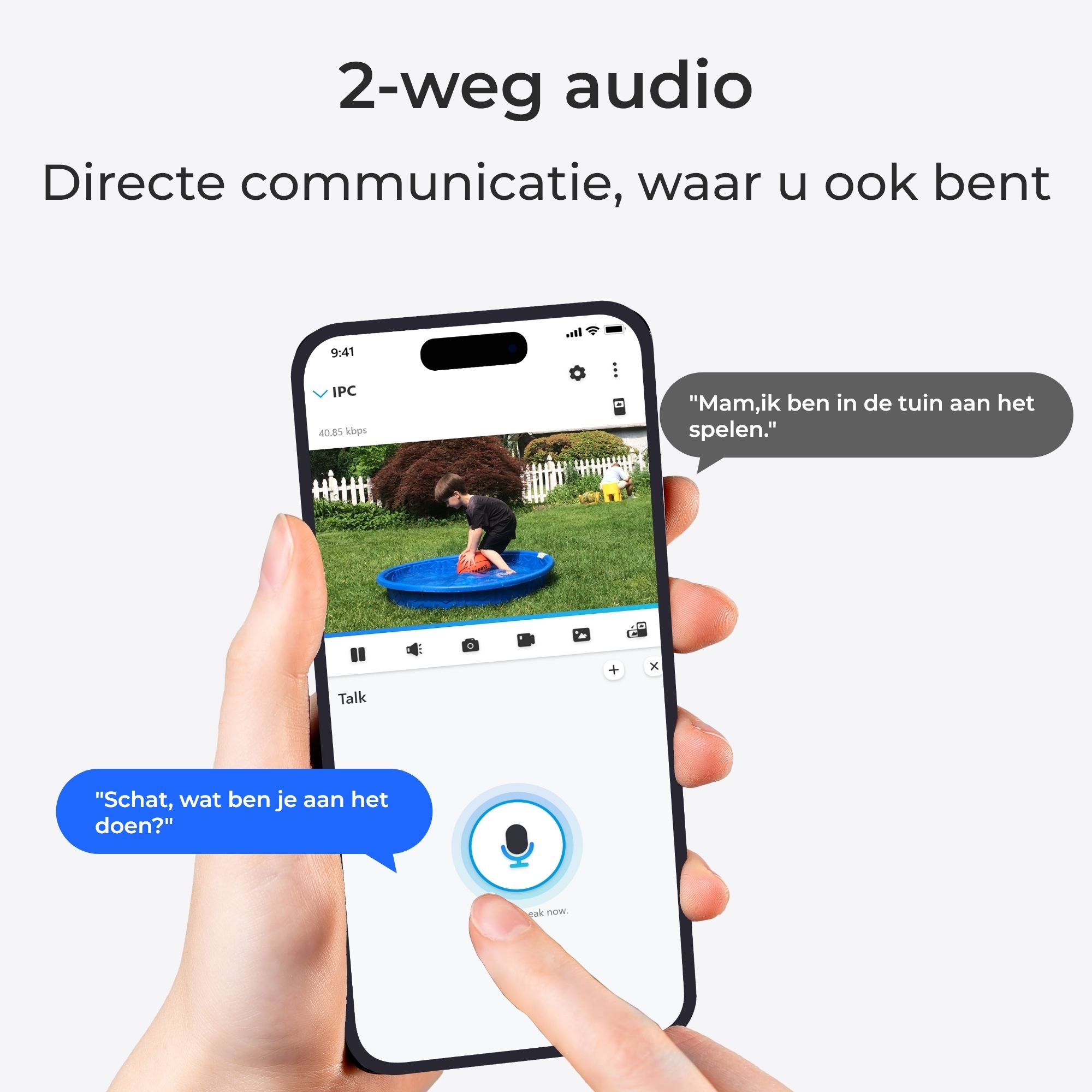 Er is tweewegaudio mogelijk met de Reolink Argus B320
