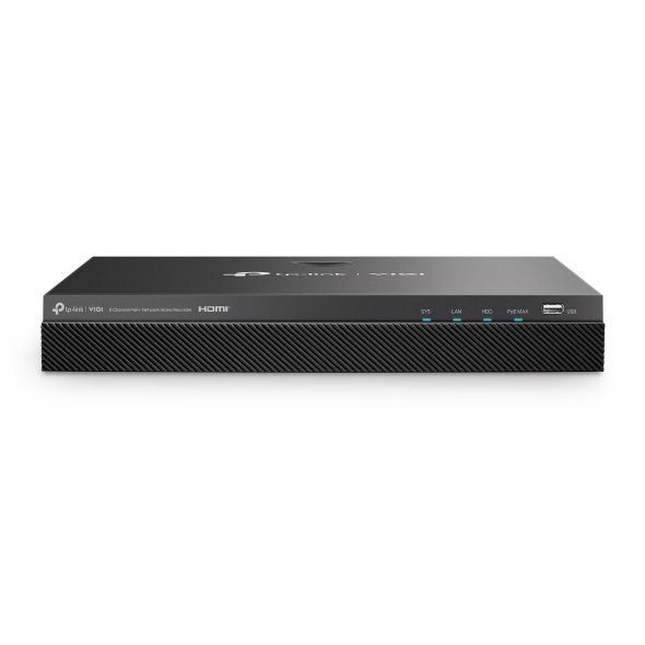 Voorkant van de TP-Link VIGI NVR2008H-8MP 8-kanaals netwerk videorecorder