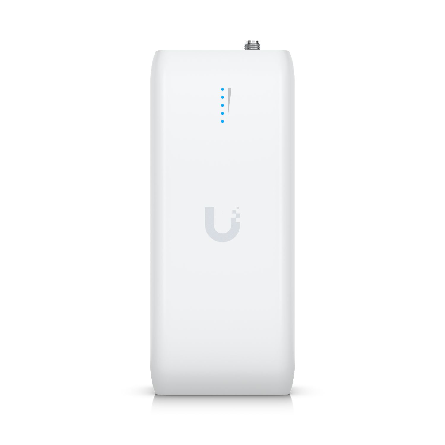 Ubiquiti UniFi Device Bridge met een Ubiquiti logo en RP-SMA antenneconnector aan de bovenkant