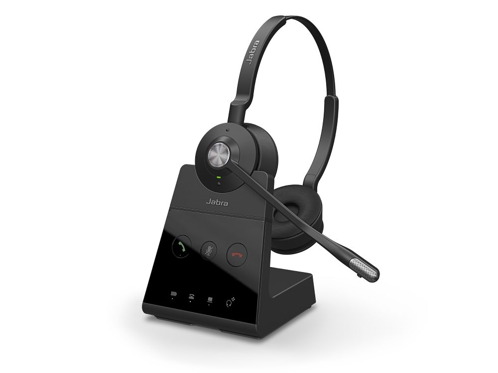Jabra Engage 65 serie draadloze DECT headset met laadstation met USB-C aansluiting