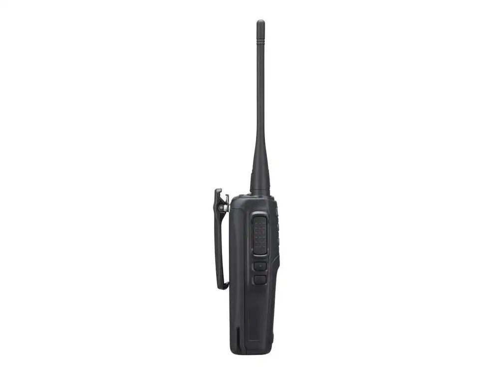 Zijkant van de Kenwood NX-1300DE3 Digitale UHF Portofoon met KRA-27 UHF antenne