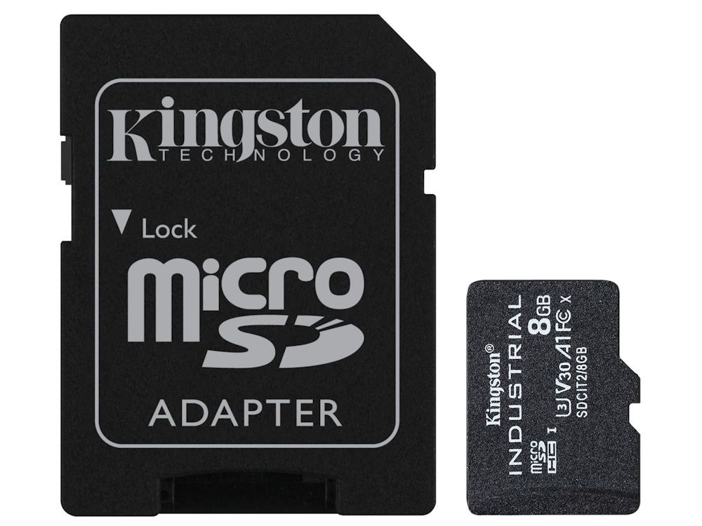 Kingston SDCIT2/8GB industriële 8GB microSD-kaart met SD adapter