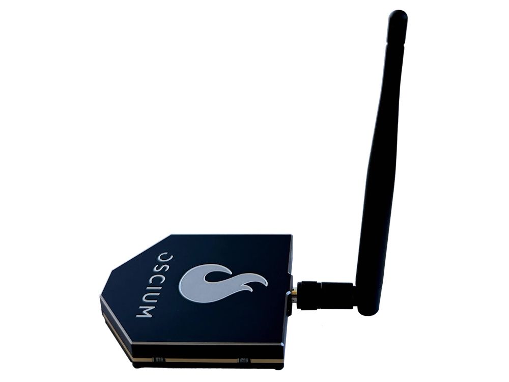 Zijkant van de MetaGeek Oscium Wi-Spy Lucid WiFi Spectrum Analyzer