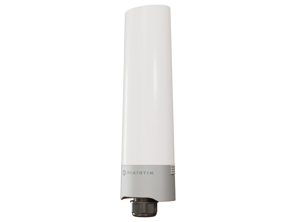 voorkant van de MikroTik GPeRx4 PoE extender met het MikroTik logo zichtbaar