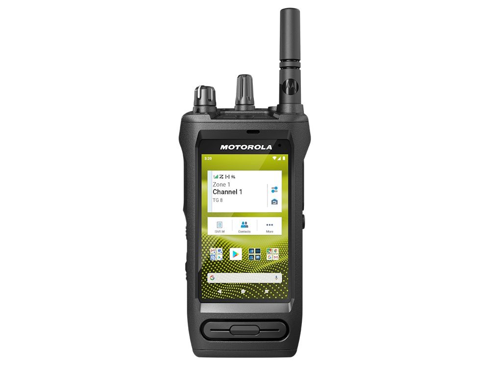 Voorkant van de Motorola MOTOTRBO Ion 4G LTE WiFi portofoon met touchscreen