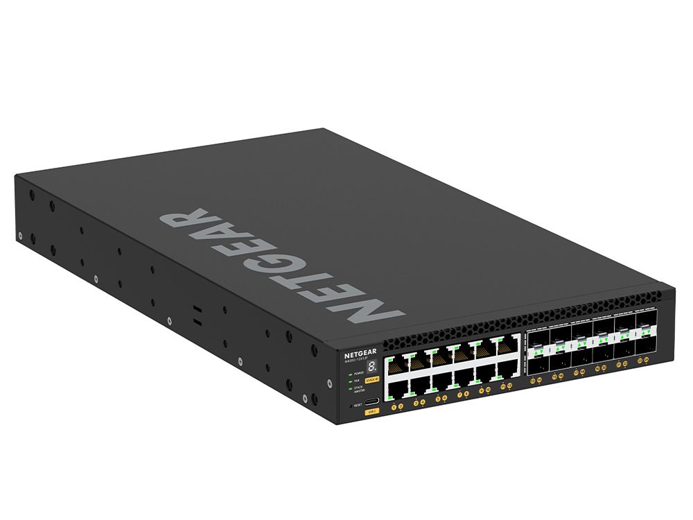 Netgear M4350-12X12F bovenkant en voorkant 