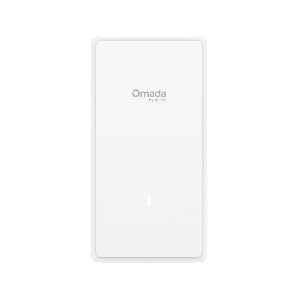 Voorkant van het Omada by TP-Link EAP775-Wall indoor WiFi 7 in-wall access point