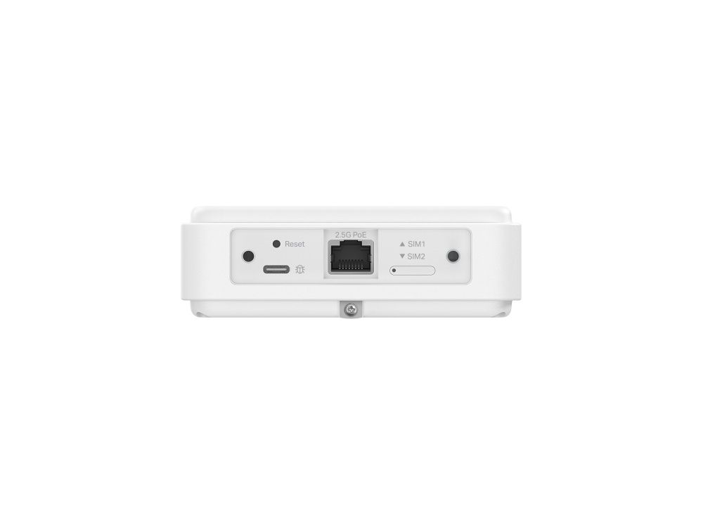 Onderkant van de Omada by TP-Link ER701-5G-Outdoor gateway met 2.5G PoE poort en dual-simslot en meer