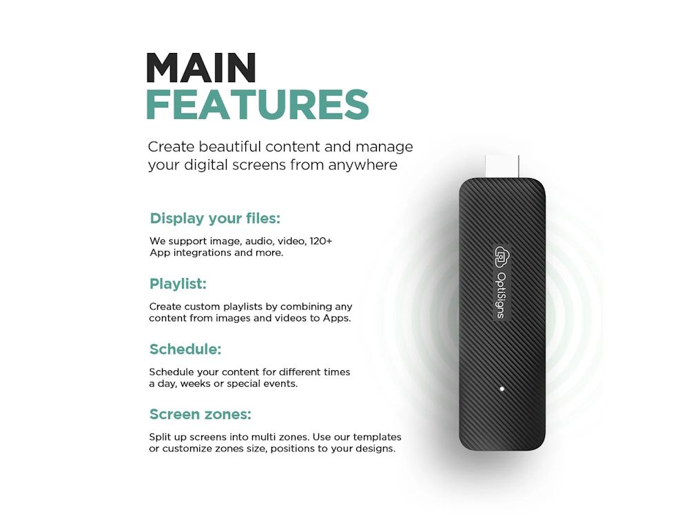 OptiSign Android player - Main features