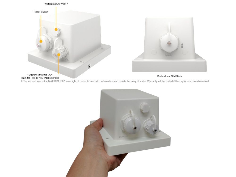 Peplink MAX BR1 IP67 outdoor 4G LTE modem router